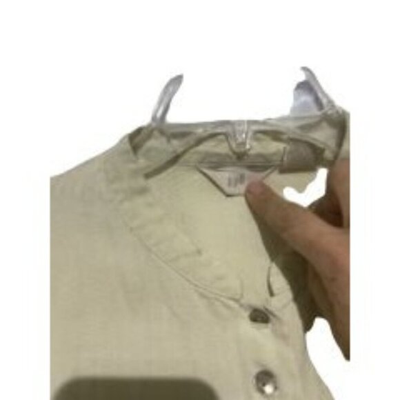 J. Jill Women's Top Tunic Button Down Casual Linen Blend Size Yellow Size Medium - Picture 4 of 5